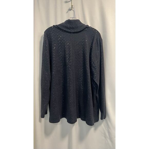 Lane Bryant | Shimmer Embellished Cowlneck Sweater Navy Womens Plus Size 18 / 20 - Picture 6 of 7